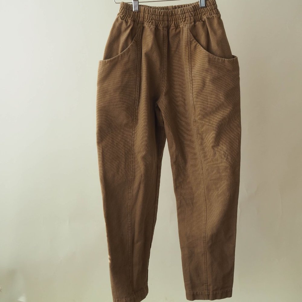 Elizabeth Suzann Brown Elastic Waist Straight-Leg Jumpsuit
